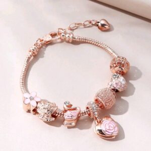 Bransoletka Heart Cascade Rose Gold
