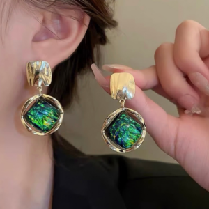 Kolczyki artystyczne Verde Glass Vintage – zdjęcie 2