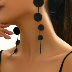 Kolczyki Black Cascade Circles Kolekcja Premium Noir Elegance