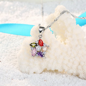 Komplet 3 częściowy łańcuszek wisiorek kolczyki Floris Aurora