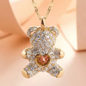 Wisiorek i łańcuszek Love Bear Gold