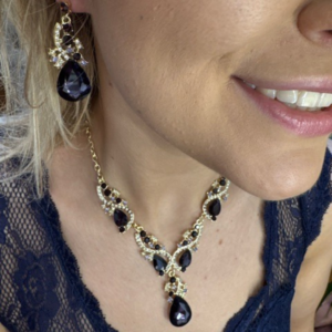 Crystal Elegance Luxury Jewelry Set Kolia i kolczyki