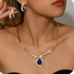 Kolia i kolczyki Sapphire Royal premium jewelry set