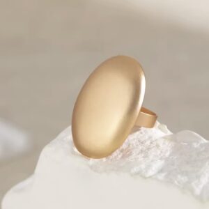 Aurelia Matte Gold Pierścionek Oval Statement