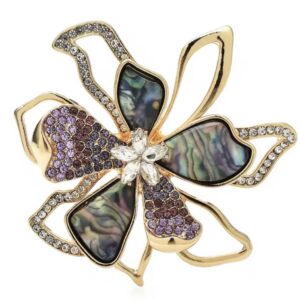 Broszka złota stal chirurgiczna Aurora Shell Blossom