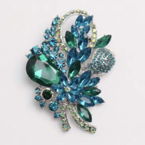Broszka Emerald Ocean Crystal luxury Statement Brooch