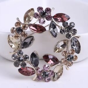 Rosé Nocturne elegancka broszka Crystal Garden