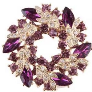 Velvet Améthyste luksusowa broszka Crystal Wreath