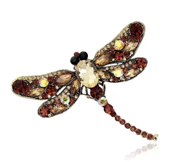 broszka_wazka_amber_elegance_bordowo_złota_broszka_z_kryształami_jubilerskimi_orvella broszka_wazka_amber_elegance_bordowo_złota_broszka_z_kryształami_jubilerskimi_orvella