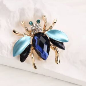 ROYAL Sapphire Blue Broszka Pszczoła Luxury Mini