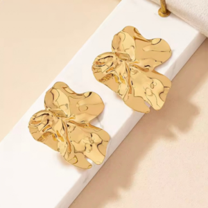 Kolczyki stal szlachetna aurora petal gold mini – zdjęcie 2