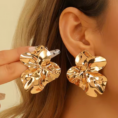 Kolczyki stal szlachetna aurora petal gold mini