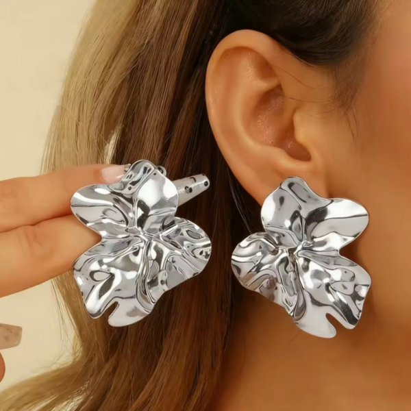 Kolczyki stal szlachetna aurora petal silver mini