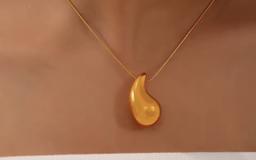 Wisiorek i łańcuszek liquid drop icon – gold