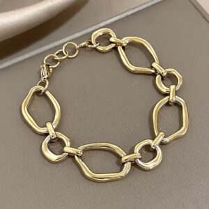 Bransoletka złota Golden Wave z designerskimi ogniwami