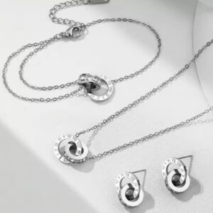 Piękny zestaw 4 części Argentia Eternity Silver