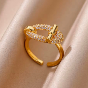 Eclat Boucle Gold pozłacany pierścionek
