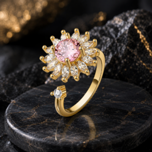 Pierścionek antystresowy LUNARA SOLEA BLOOM gold