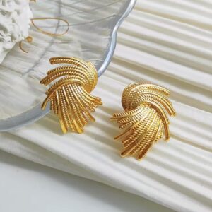 Kolczyki Aurelis Wave Gold kolczyki rzeźbiarskiej, falującej formie