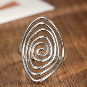 Pierśconek ze stali nierdzewnej srebrny regulowany ORVEA SPIRAL