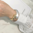 Bransoletka ze stali chirurgicznej połysk złota i fasetowane srebro Aurea Contrast – zdjęcie 4