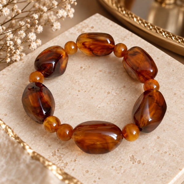 Bransoletka z żywicy AMBERA NOIR BRACELET – zdjęcie 3