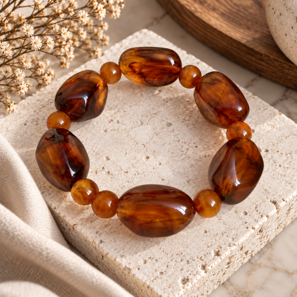 Bransoletka z żywicy AMBERA NOIR BRACELET – zdjęcie 6