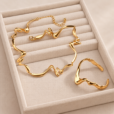 Komplet biżuterii Velora Wave gold Rzeźbiarski pokryty 14K złotem – zdjęcie 2