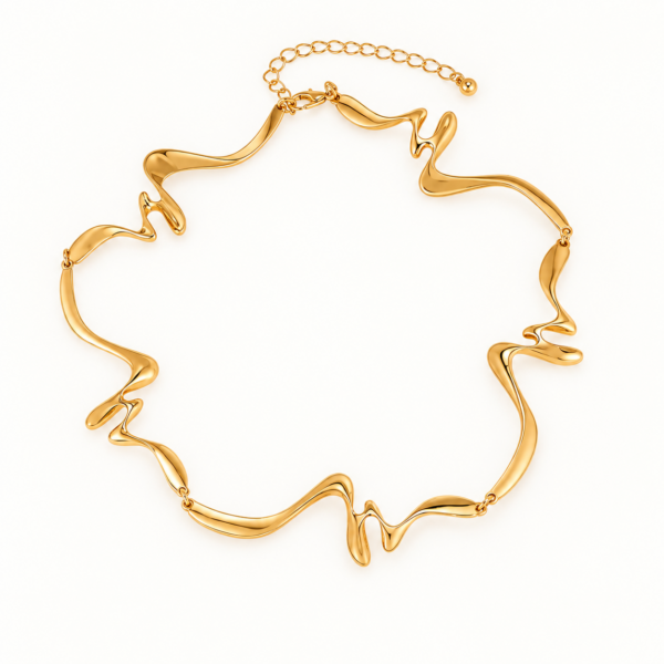 komplet_naszyjnik_bransoleta_velora_wave_gold_14k_zloto_orvella5 Komplet biżuterii Velora Wave gold Rzeźbiarski pokryty 14K złotem – zdjęcie 5