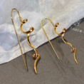 Kolczyki Lunara Wave gold stal szlachetna pozłacana 18K złotem – zdjęcie 3