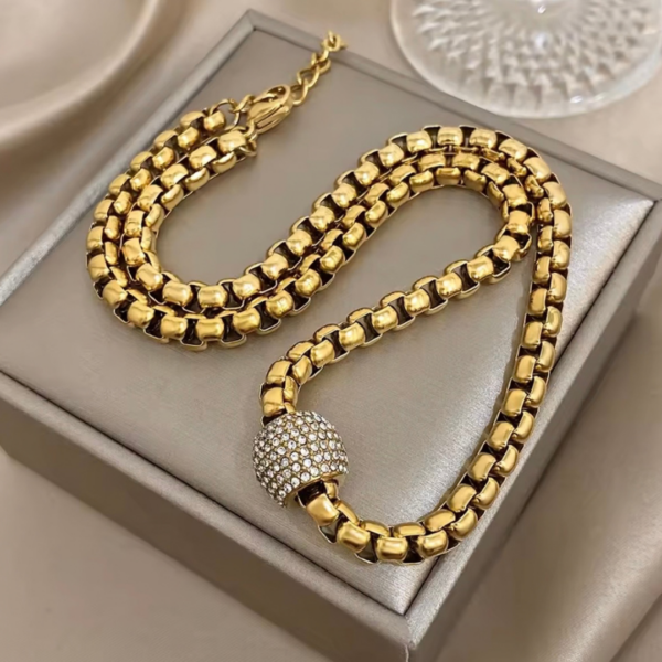 Komplet naszyjnik + bransoletka Vellora Lumiere duo gold 18K – zdjęcie 3