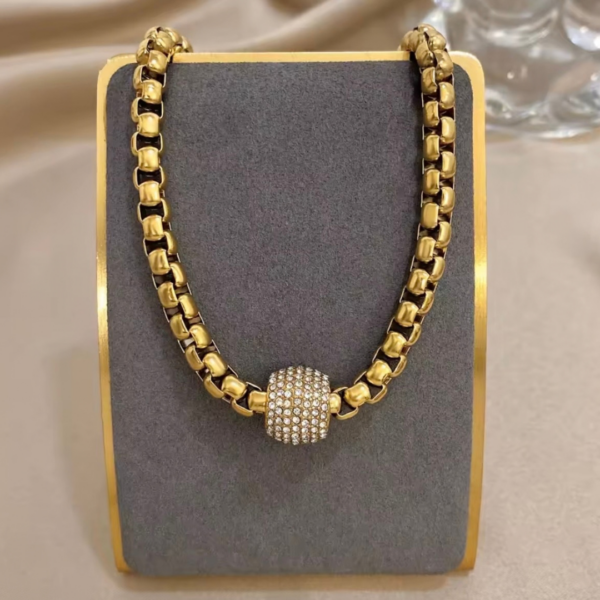 Komplet naszyjnik + bransoletka Vellora Lumiere duo gold 18K – zdjęcie 5
