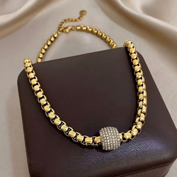 Komplet naszyjnik + bransoletka Vellora Lumiere duo gold 18K – zdjęcie 6
