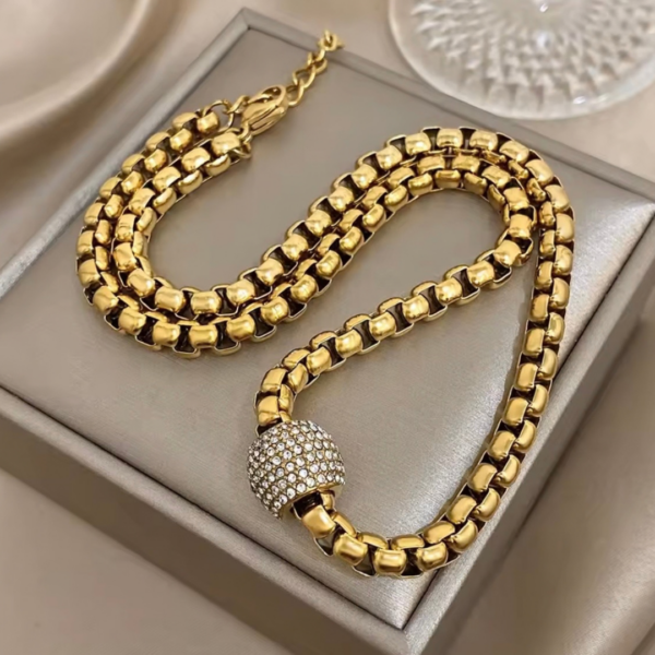 Komplet naszyjnik + bransoletka Vellora Lumiere duo gold 18K – zdjęcie 7