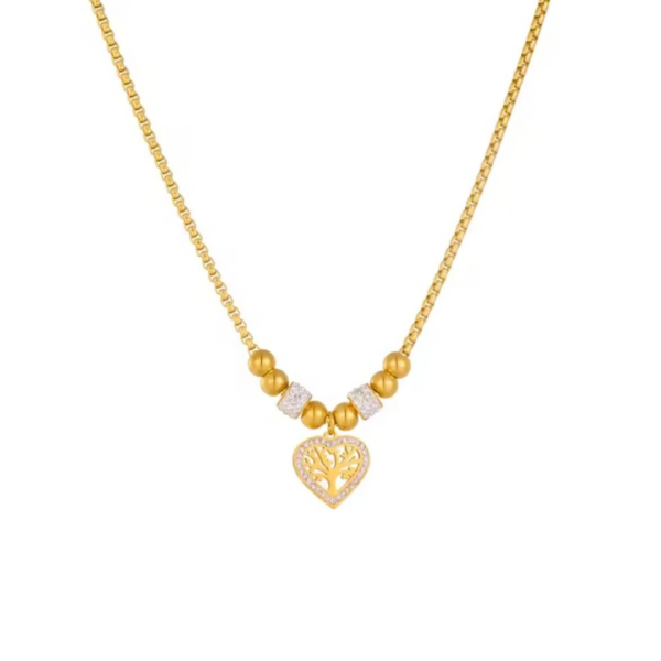 Naszyjnik z drzewkiem szczęścia Lunara Felicia heart gold 18K – zdjęcie 4