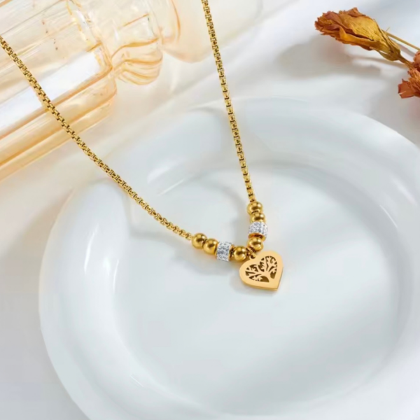 Naszyjnik z drzewkiem szczęścia Lunara Felicia heart gold 18K – zdjęcie 3
