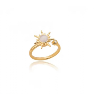 Pierścionek antystresowy Asterion gold pozłacany 18k – zdjęcie 2