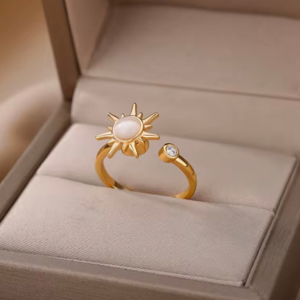 Pierścionek antystresowy Asterion gold pozłacany 18k – zdjęcie 4